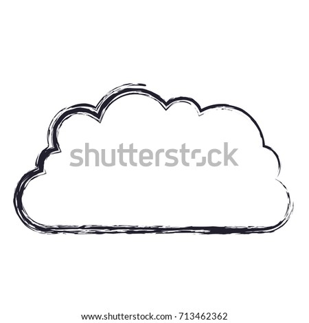 cloud storage data service icon in blurred silhouette vector illustration
