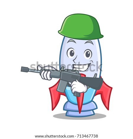 Army cute rocket character cartoon