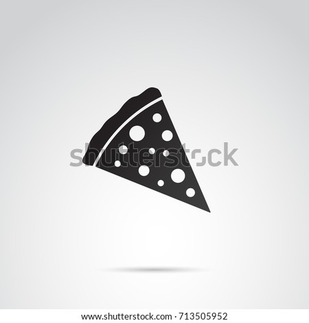 Slice of pizza icon isolated on white background. Vector art.