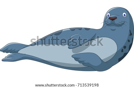 Cartoon seal isolated on white background