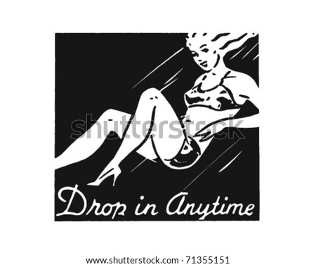 Drop In Anytime - Retro Ad Art Banner