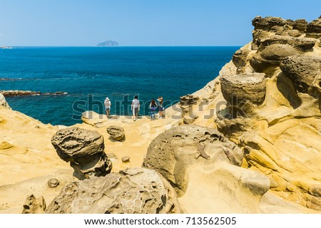 Landscape View of Elephant Trunk Rock at the North Coast of Taiwan, Shenao, New Taipei, Taiwan