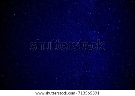 Deep blue night sky with many stars. Milky Way galaxy. Space nebula