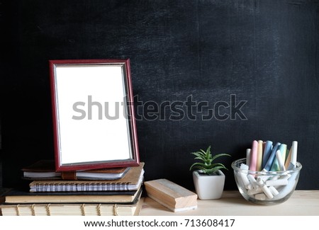 frame mockup with black board