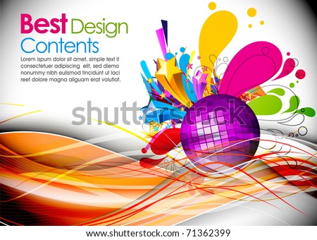 Colorful design with splash and elements background.editable vector illustration