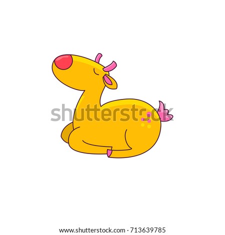 Vector illustration of a reindeer christmas character. Isolated on white background