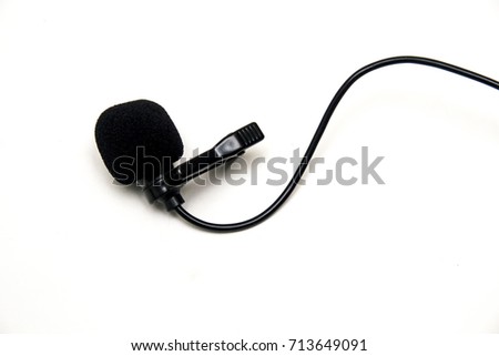 Professional Wireless Microphone or Lavalier on white background.