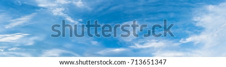 panorama image of blue sky and white cloud on day time for background usage.