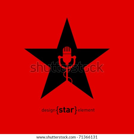 Abstract design element star with microphone. Corporate logo template