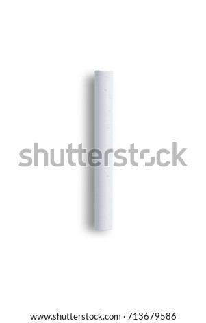White Chalk isolated on white background.With clipping path and no shadow.