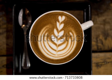 beautiful Latte art  in Cup coffee 