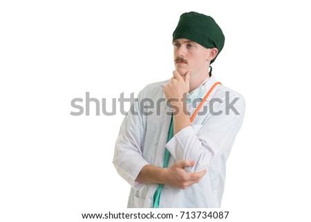portrait medical doctor on white background, medical concept