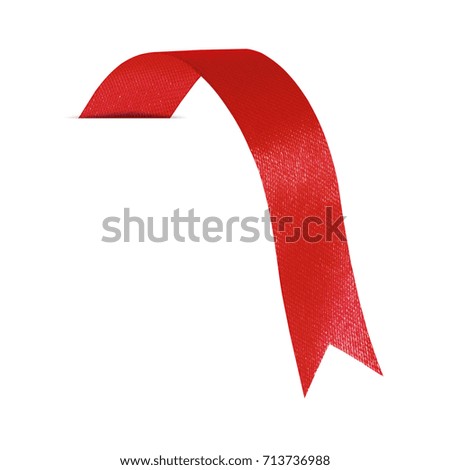 Beautiful red ribbons of banners on white background with clipping path.