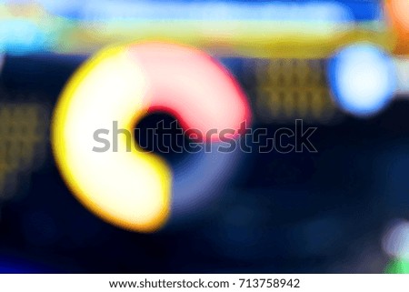 Abstract image of LED light on blurred LED background display.