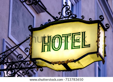 antique hotel sign in germany