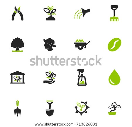 Gardening vector icons for user interface design