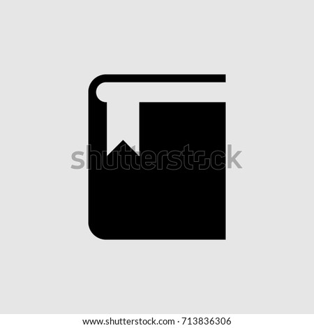 Book with a bookmark. Vector icon. Library icon