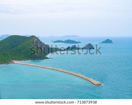 Tropical sea beach in Thailand. High scenic view beautiful landscape beach