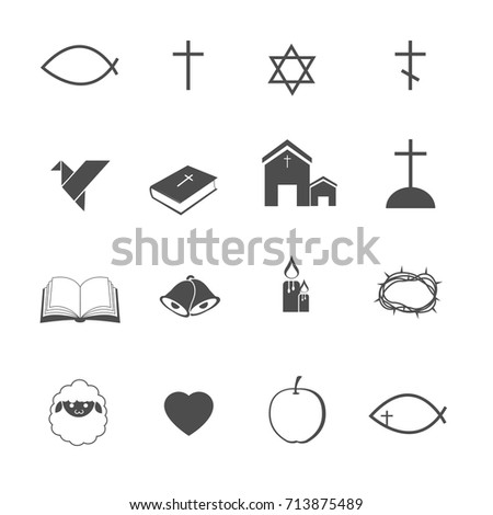 Christian icons set vector