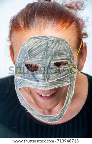 Woman wearing a mask
