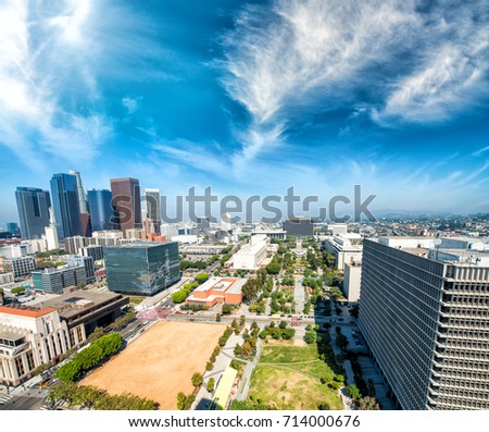 Aerial view of Downtown Los Angeles.