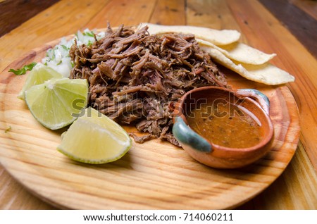 Traditional pulled lamb mexican barbacoa