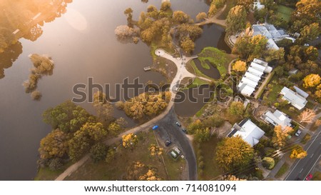 Aerial View of Daylesford, Australia Royalty-Free Stock Photo #714081094