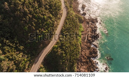 Aerial View of Great Ocean Road, Australia Royalty-Free Stock Photo #714081109