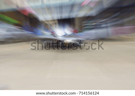 Fast Moving Car With Motion Blur Effect