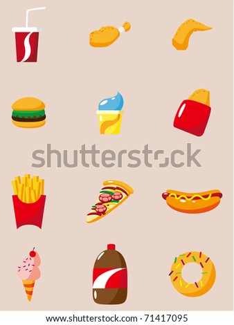 cartoon fast food  icon