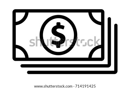 A stack of cash money or dollar bills line art vector icon for financial apps and websites