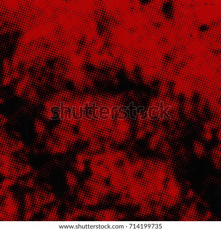 Red grunge background. Abstract halftone of black and red spots. Texture for print and design