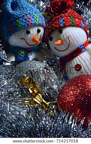 New Year's toys of two snowmen