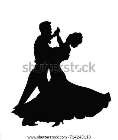 Couple dancing silhouette Royalty-Free Stock Photo #714245113