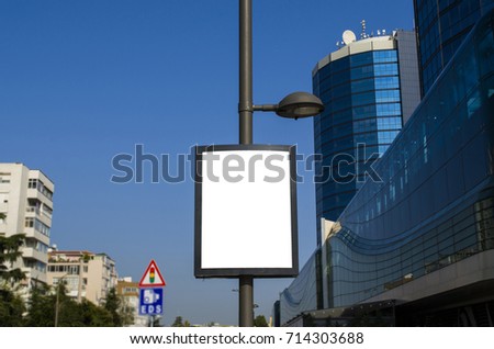 electric pole and advertising Royalty-Free Stock Photo #714303688