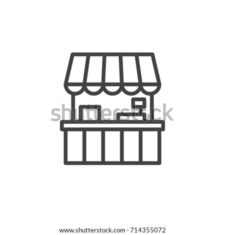 Food stall line icon, outline vector sign, linear style pictogram isolated on white. Symbol, logo illustration. Editable stroke Royalty-Free Stock Photo #714355072