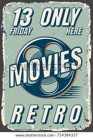 Vector posters of films in retro style.