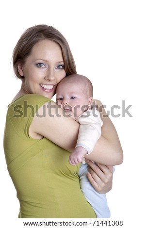 picture of happy mother with baby boy