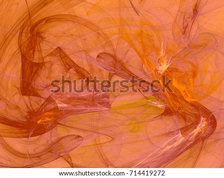 Abstract fractal image toned in yellow color. Design element for book covers, presentations layouts, title and page backgrounds. Digital collage. Raster clip art.
