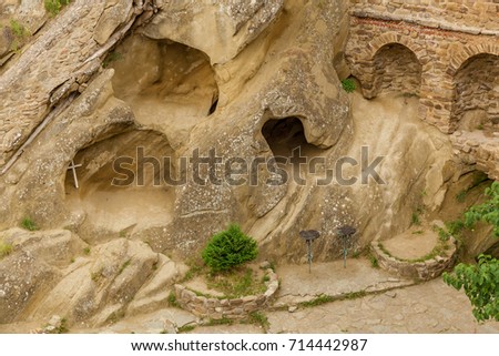 Monastery David Goreji large cave complex in Kakheti Georgia on the border with Azerbaijan
