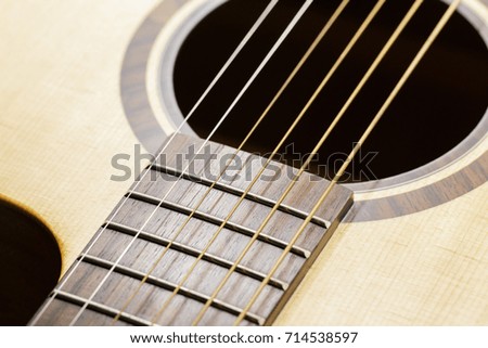 Close up shot photo of the acoustic guitar.