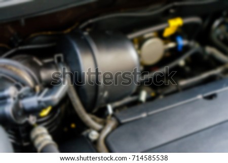 The car engine blurred abstract background