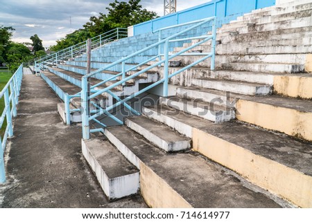 Old Cement bleachers in stadium.