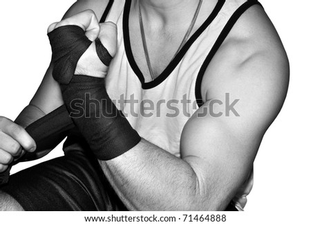 mixed martial arts fighter wrapping wrists