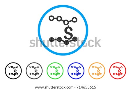Sales Charts icon. Vector illustration style is a flat iconic sales charts grey rounded symbol inside light blue circle with black, gray, green, blue, red, orange color variants.