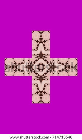 abstract of a cross using rusted chains on a violet background