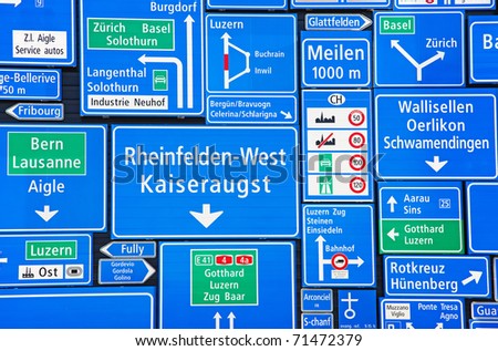 Collection of the swiss road signs