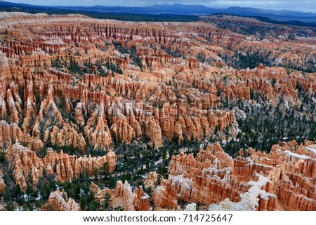 A fascinating picture of Bryce Canyon in the rays of the sun made their way through the clouds, Bryce Canyon National Park, Utah, Giant Amphitheater