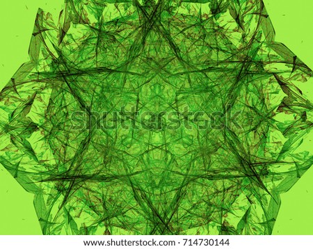 Abstract fractal image toned in green color. Design element for book covers, presentations layouts, title and page backgrounds. Digital collage. Raster clip art.