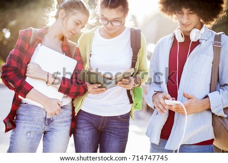 Young students on campus